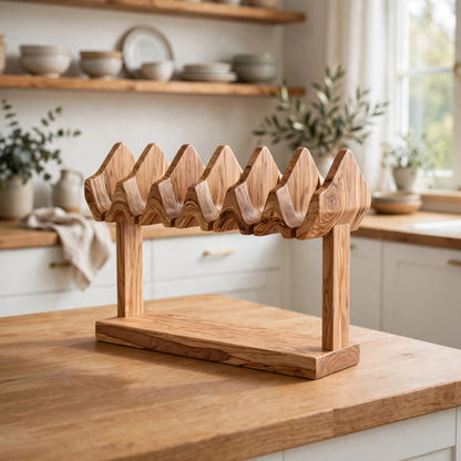 Handcrafted Wooden Wine Glass Holder, 6 Glass Stemware Rack